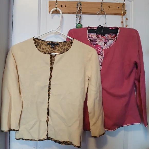 Banana Republic Factory Cream and Pink Cardigans - Picture 1 of 4